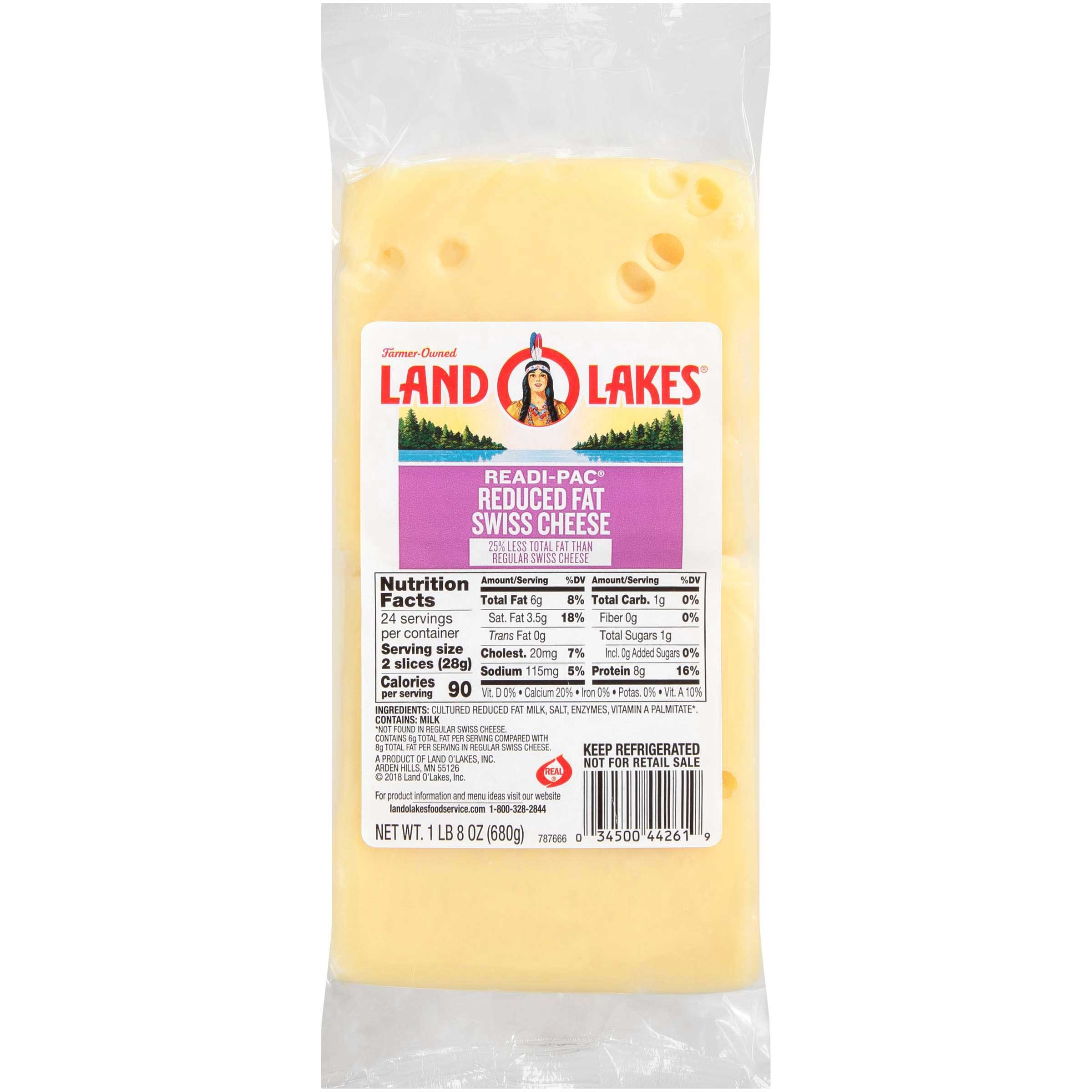 Land O Lakes Readi Pac Swiss Cheese, 1.5 Pound -- 8 per case.