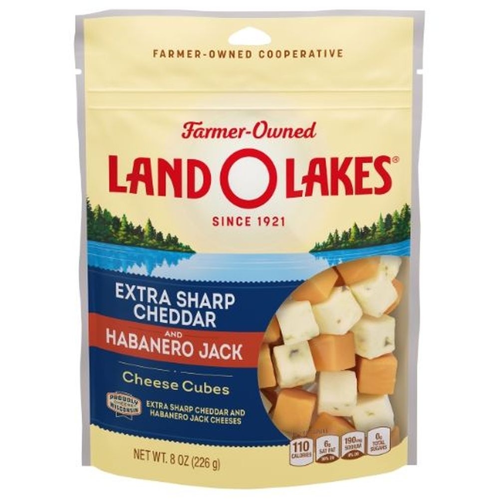 Land O Lakes Habanero Jack Cheese Cubes with Extra Sharp Cheddar, 8 Ounce - 6 per case