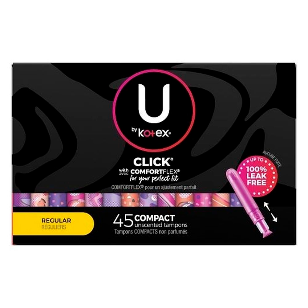 U By Kotex Super Premium Regular Absorbent Tampon, 45 count -- 6 per case