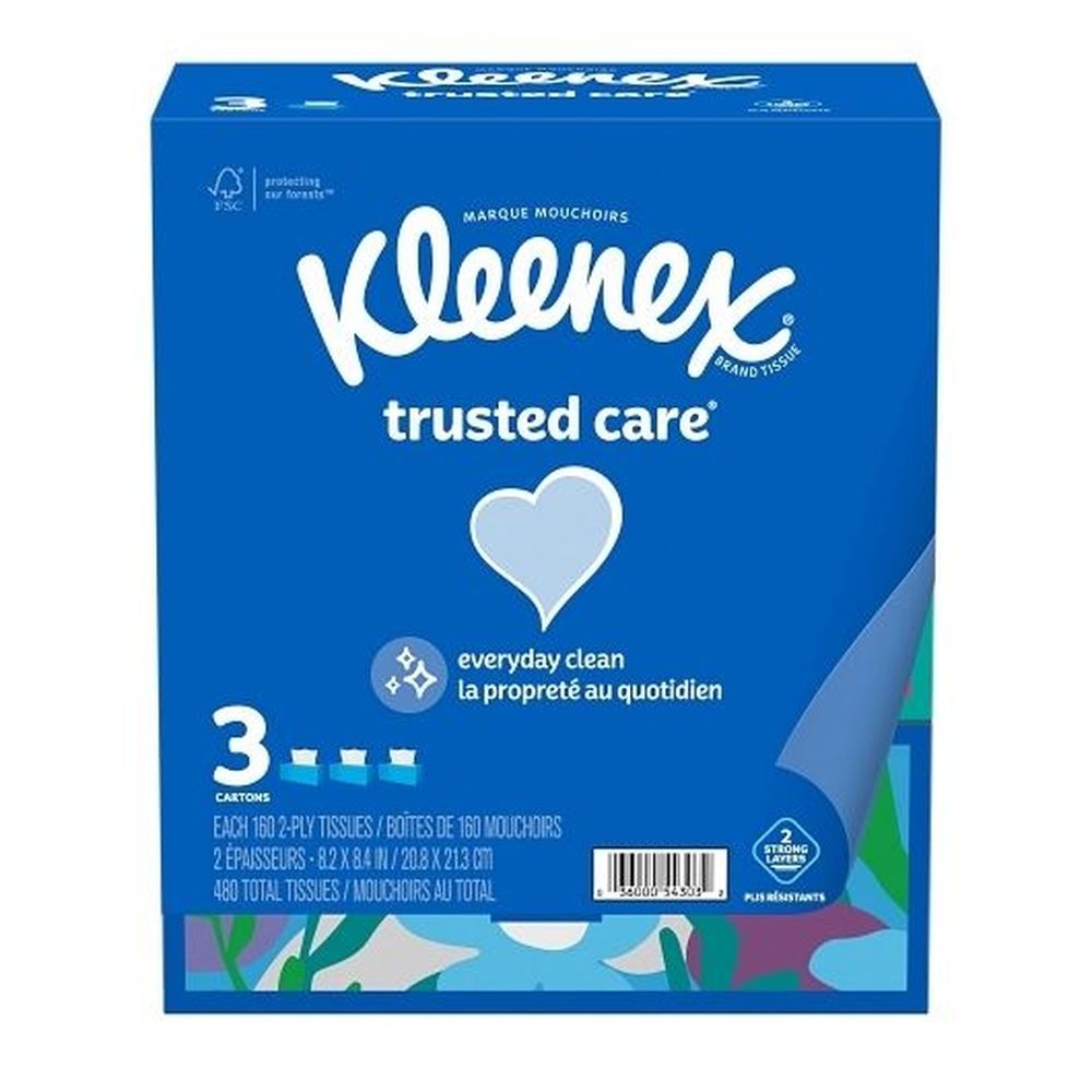 Kleenex Everyday Clean Facial Tissue, 480 count -- 12 per case