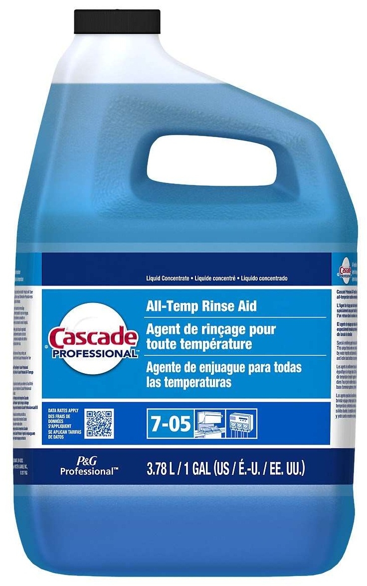Cascade Closed Loop 7-05 Professional All Temp Rinse Aid Concentrate, 1 Gallon Jug -- 2 per case