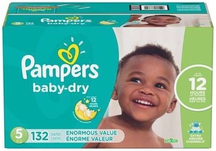 Pampers Enormous Size 5 Dry Baby Diaper -- 132 per case
