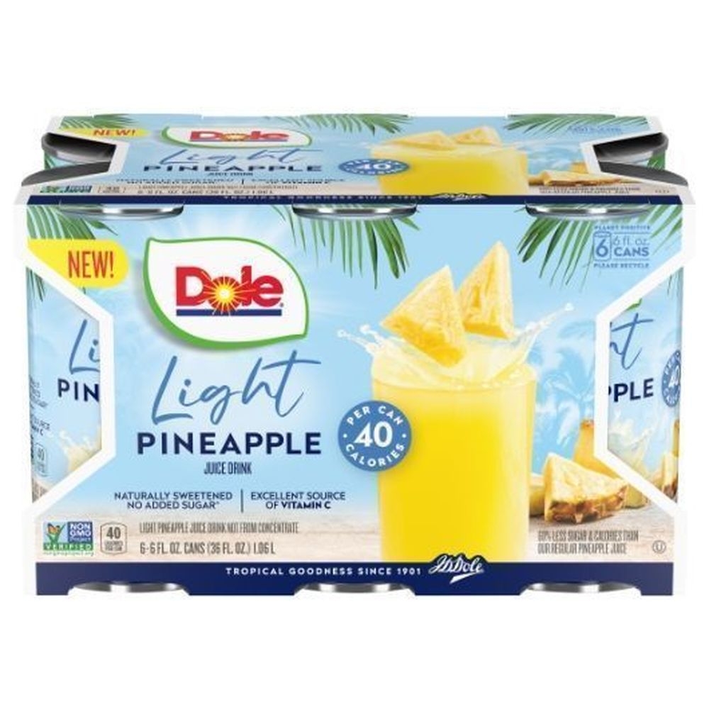 Dole Light Pineapple Juice Drink, 36 Fluid Ounce -- 8 per case