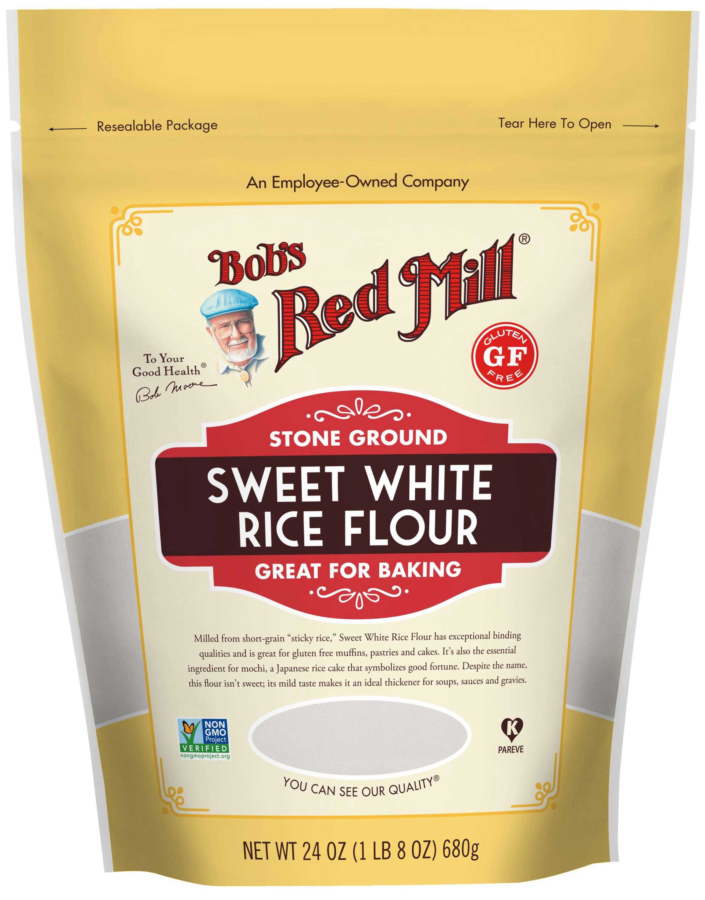 Bobs Red Mill Sweet White Rice Flour, 24 Ounce Pouch -- 4 per case
