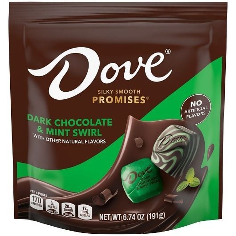 Dove Promises Dark Chocolate with Mint - Stand Up Pouch, 6.74 Ounce -- 8 per case
