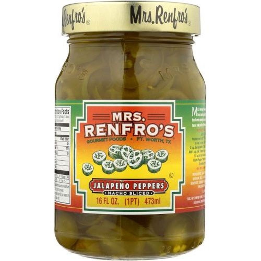 Mrs. Renfros Nacho Sliced Jalapeno Peppers, 16 Ounce -- 6 per case