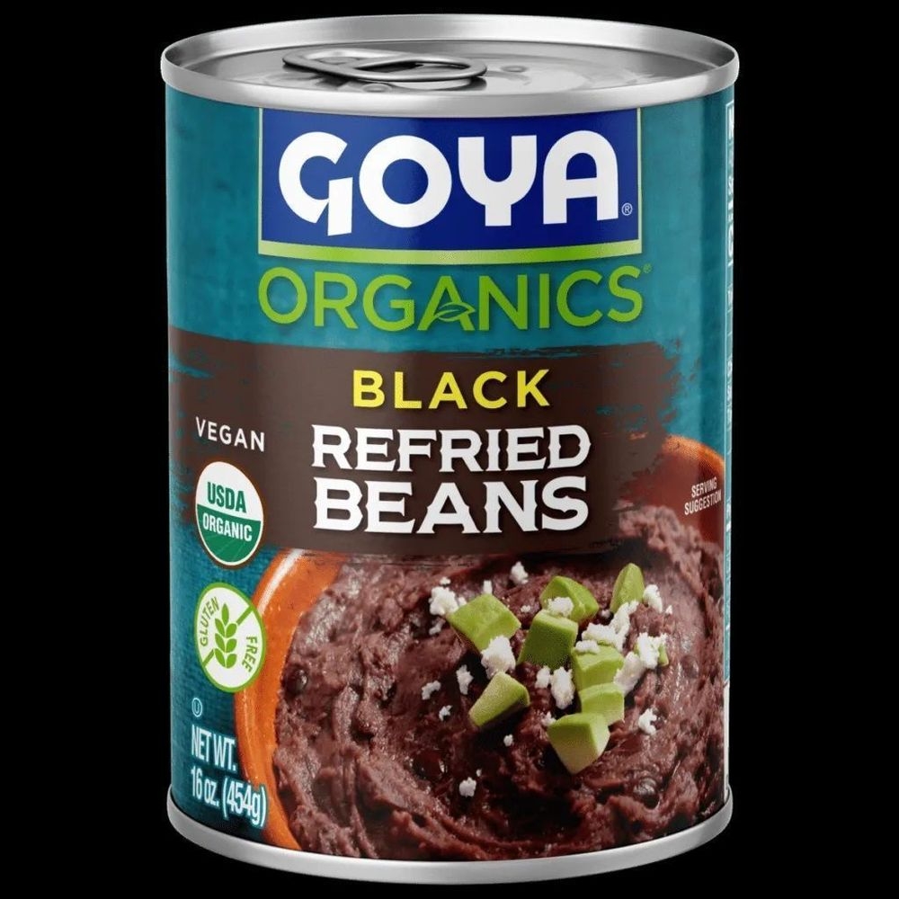 Goya Organic Refried Black Beans, 16 Ounce -- 12 per case