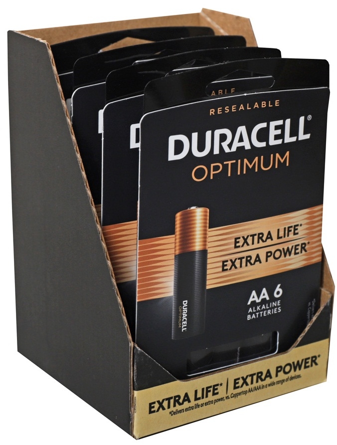 Duracell Optimum AA 6 Alkaline Battery, 6 count per pack -- 24 per case