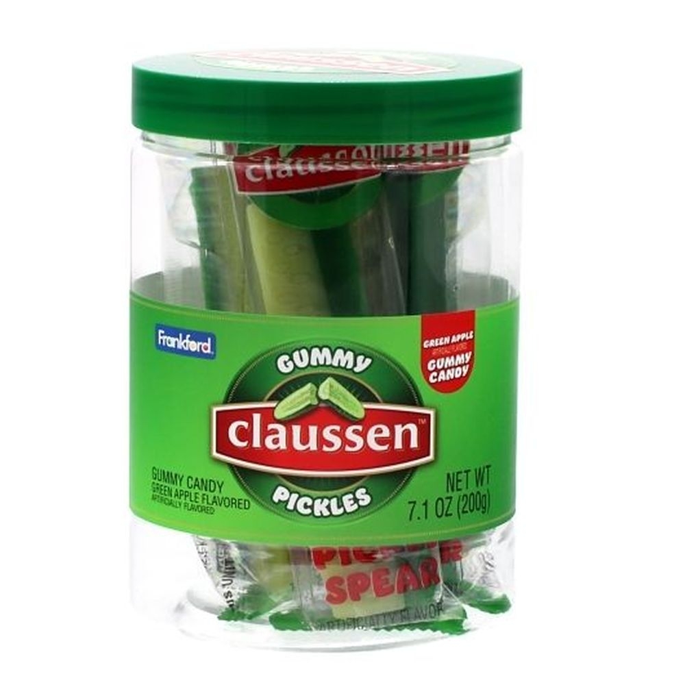 Frankford Claussen Green Apple Flavored Gummy Pickle Spears, 7.1 Ounce -- 6 per case