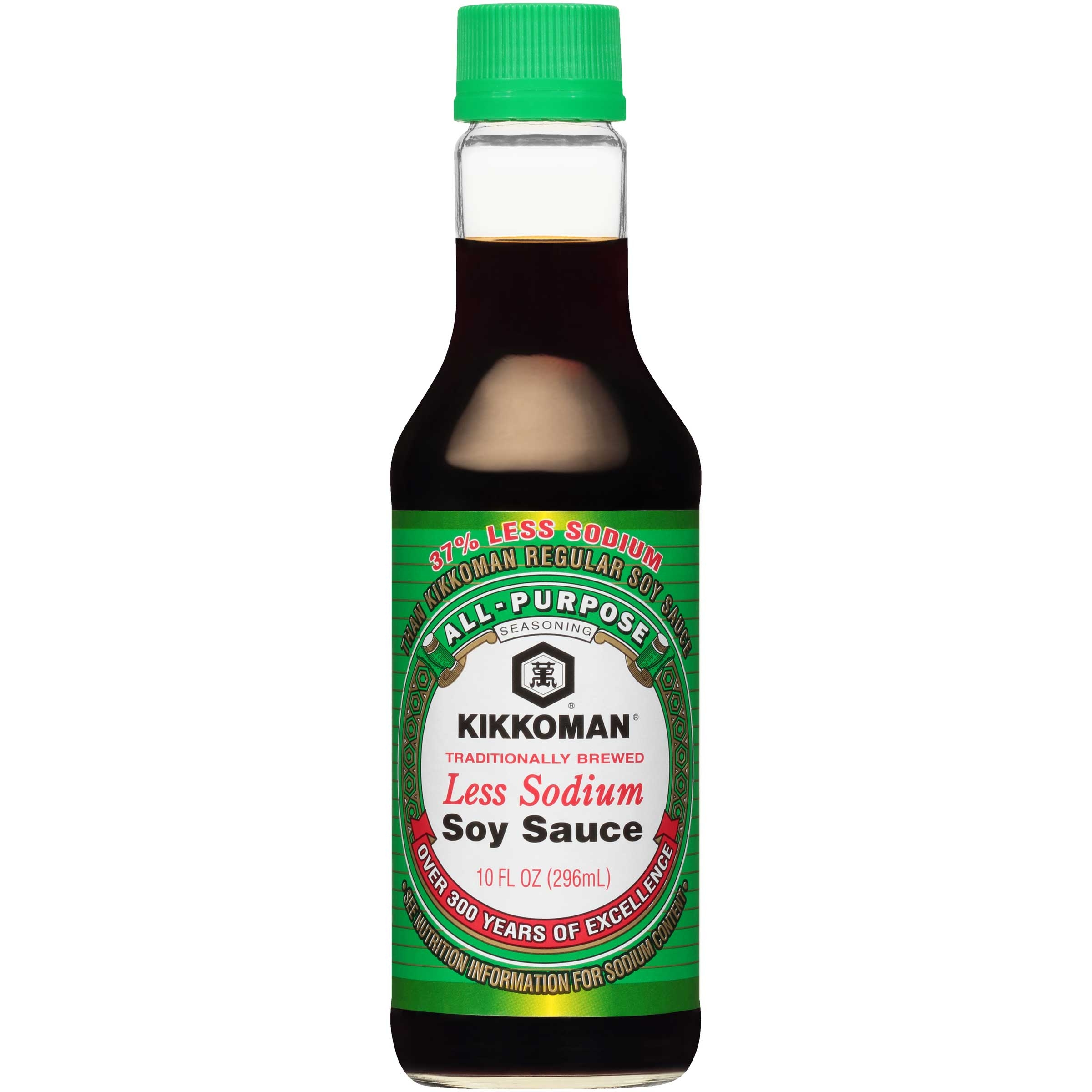 Kikkoman Less Sodium Soy Sauce, 10 Fluid Ounce -- 12 per case.