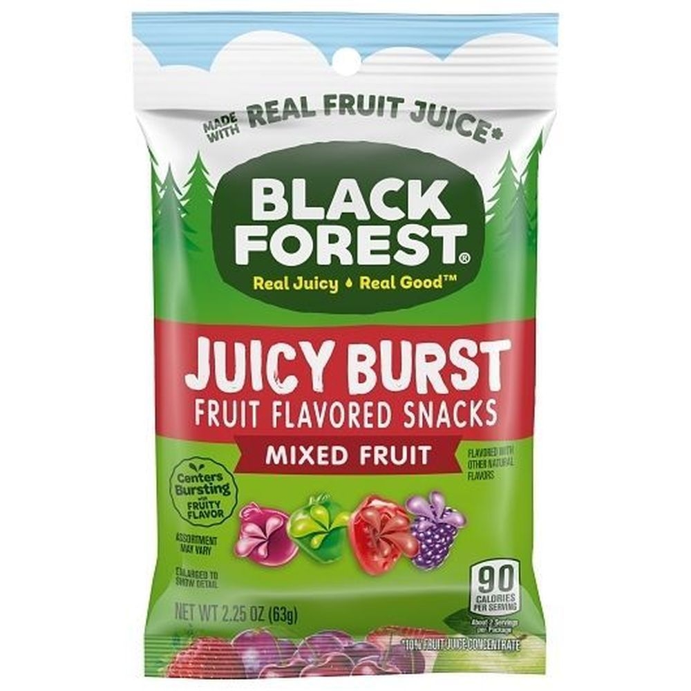 Black Forest Mixed Fruit Juicy Burst Fruit Flavored Snacks, 2.25 Ounce Peg Bag -- 48 per case