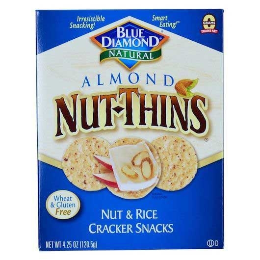 Blue Diamond Almond Nut Thins Nut and Rice Cracker Snacks, 4.25 Ounce -- 12 per case