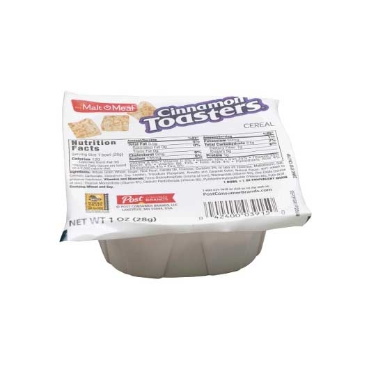 Malt-O-Meal Single Serve Cinnamon Toasters Bowl Pack Cereal, 1 Ounce -- 96 per case.