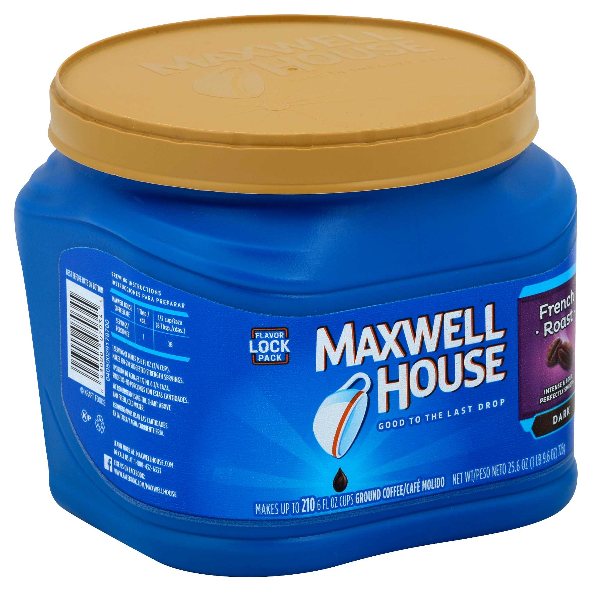 Maxwell House French Roast Ground Coffee, 1.6 Pound -- 6 per case.