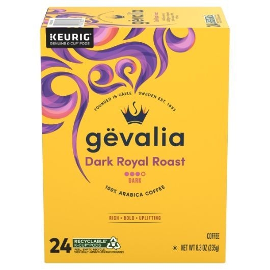 Gevalia Kaffee Dark Royal Roast K-Cup Coffee Pod, 24 count -- 4 per case