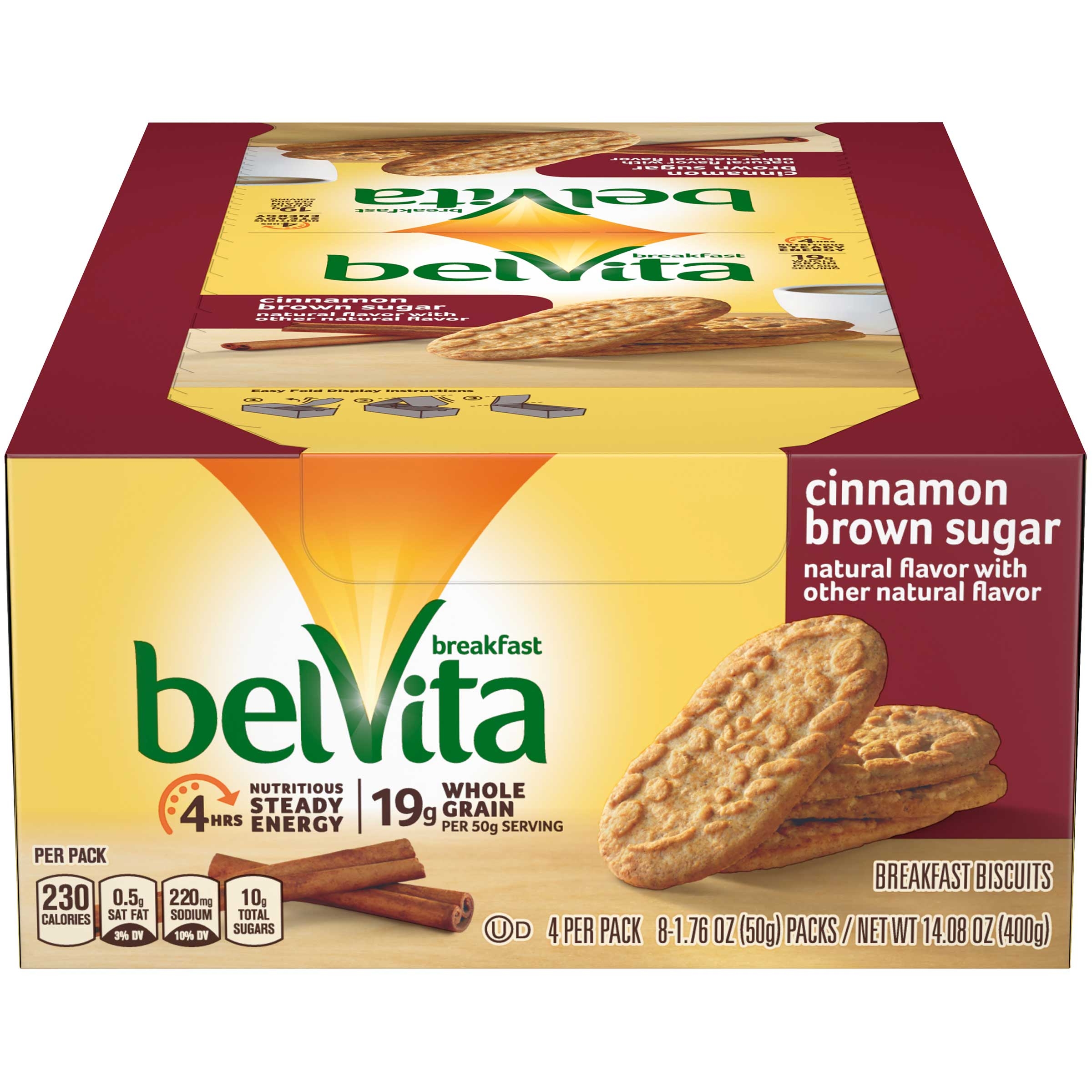 Belvita Cinnamon and Brown Sugar Breakfast Biscuit Bar, 1.76 Ounce -- 64 per case.