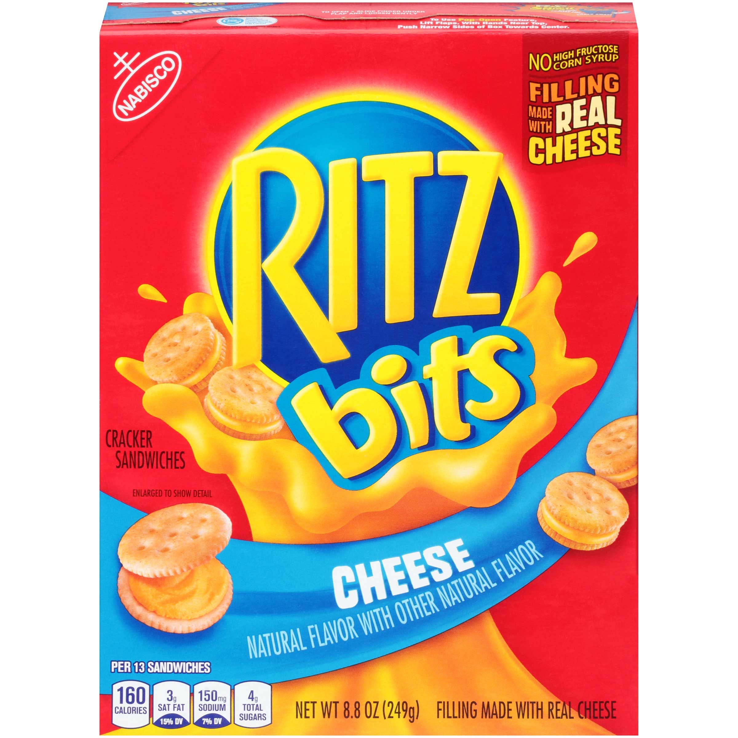 Nabisco Ritz Bits Cheese Cracker Sandwich, 8.8 Ounce -- 12 per case.