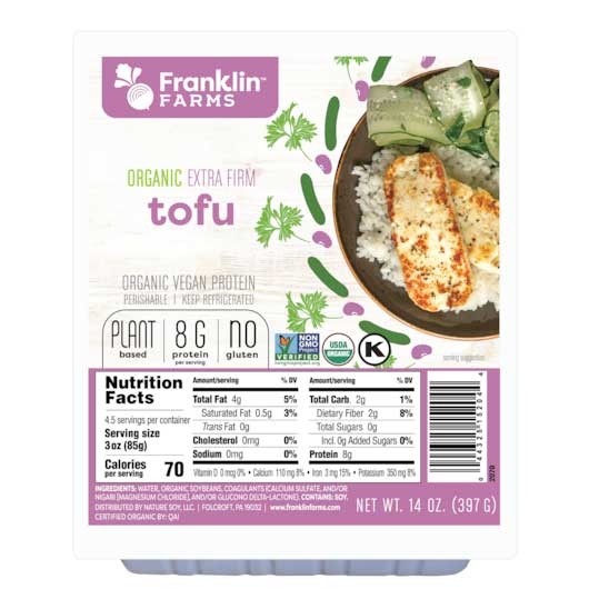 Franklin Farms Organic Extra Firm Tofu, 14 Ounce -- 6 per case