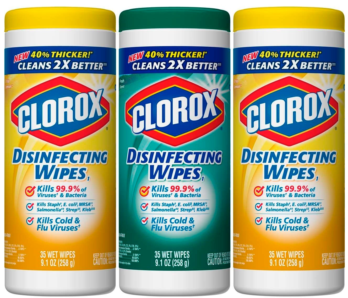 Clorox Fresh Scent/Citrus Fresh Disinfecting Wipes, 105 count per pack -- 5 per case