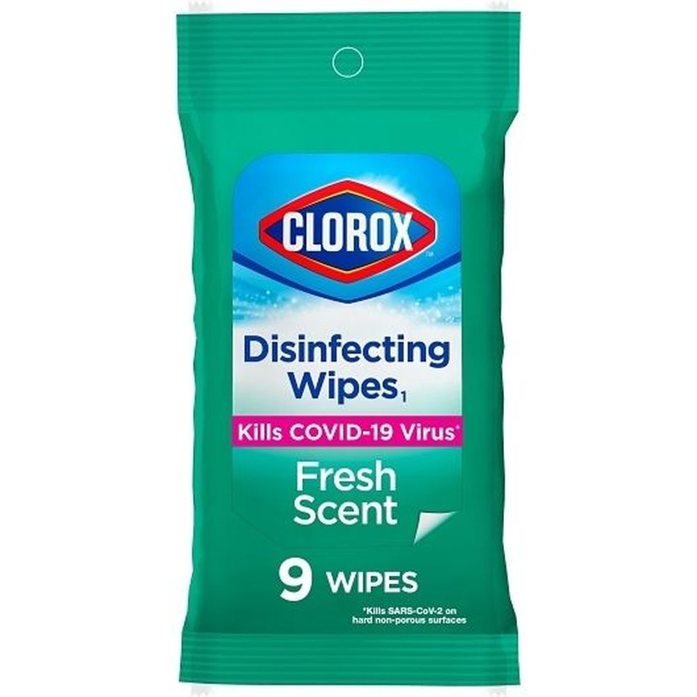 Clorox To Go Fresh Scent Bleach Free Disinfecting Wipes, 9 count - 24 per case