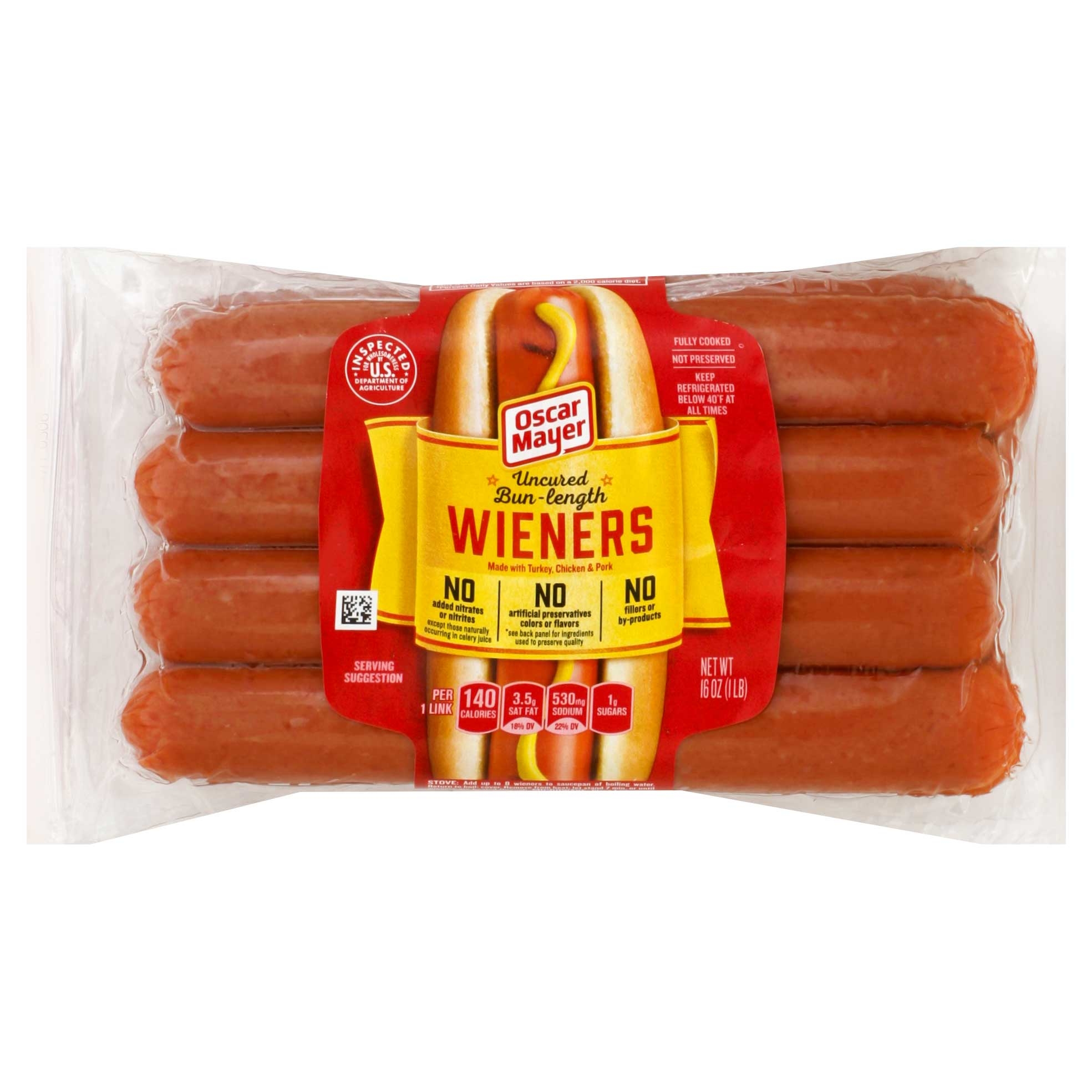 Kraft Oscar Mayer Hot Dog - Wiener, 16 Ounce -- 12 per case.