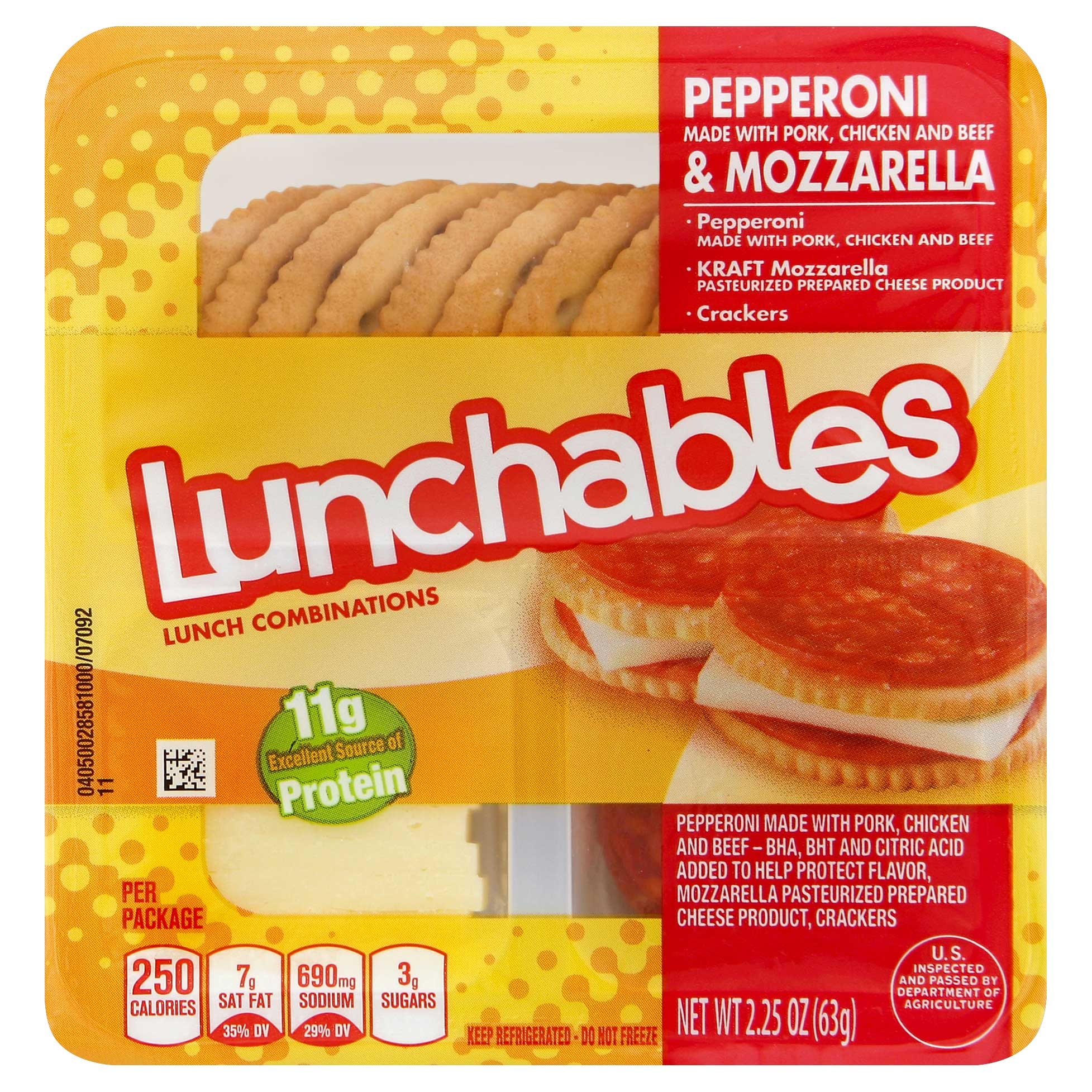 Lunchable Pepperoni Mozzarella Entree, 2.25 Ounce -- 16 per case.