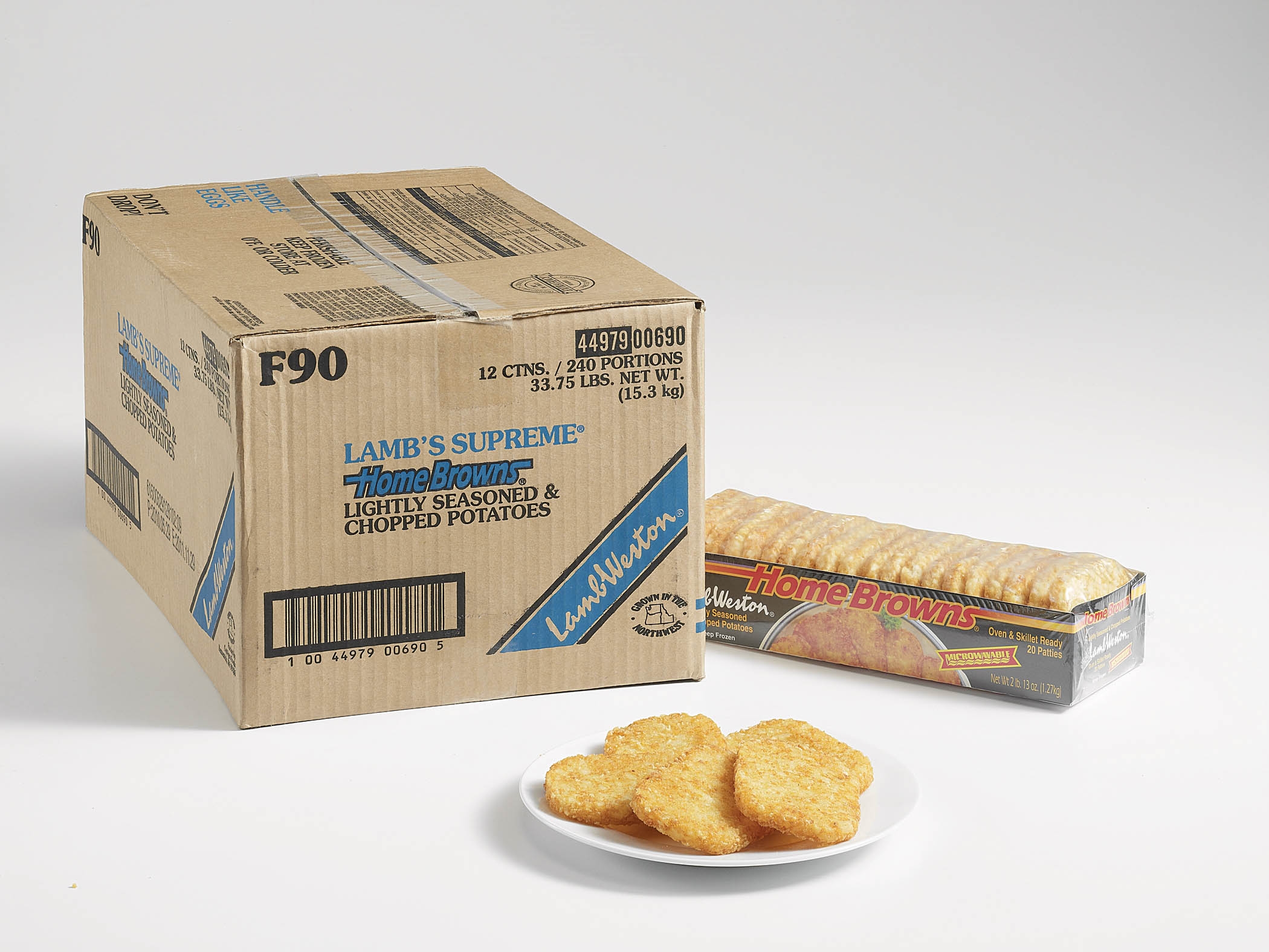 Lamb Weston Supreme Home Hash Browns and Formed Potato, 2.25 Ounce -- 240 per case.