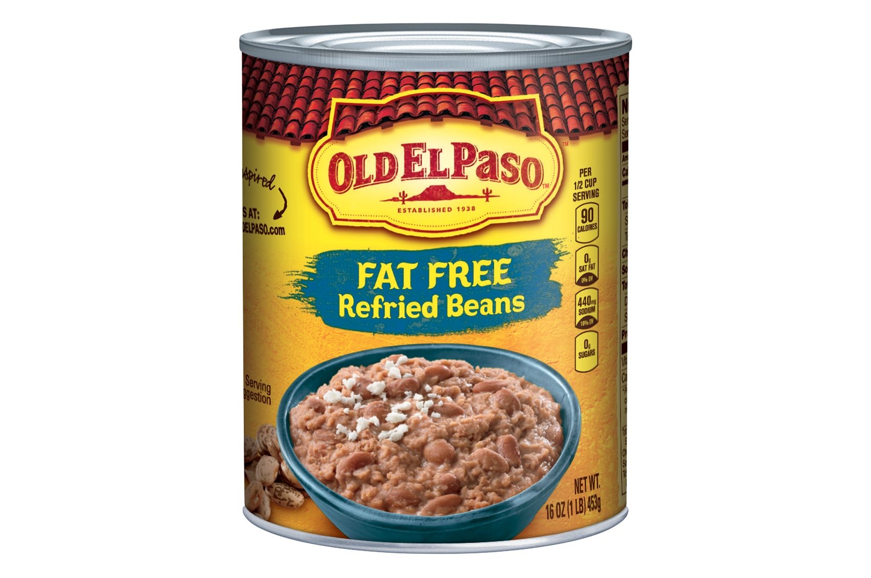 Old El Paso Fat Free Refried Beans, 16 Ounce -- 12 per case.