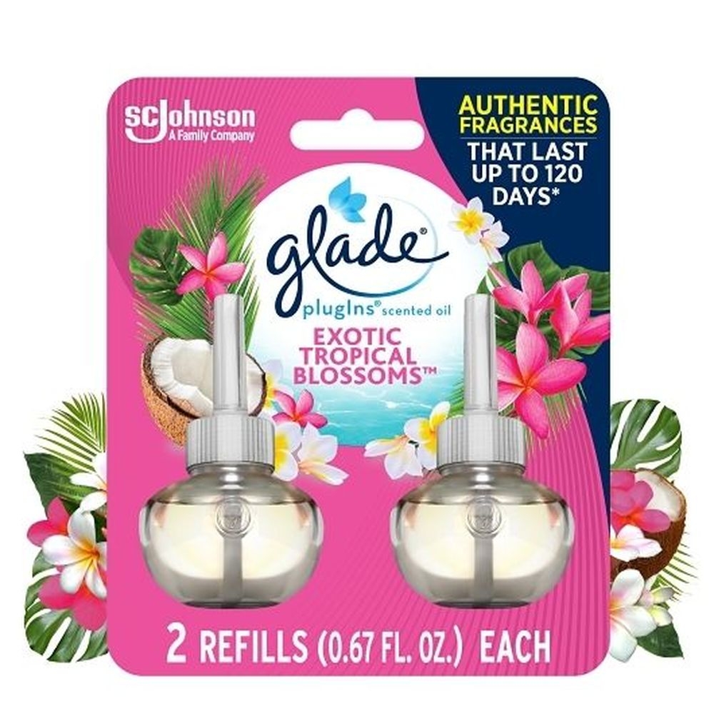 Glade Exotic Tropical Blossoms Air Freshener Refill, 1.34 Fluid Ounce -- 6 per case