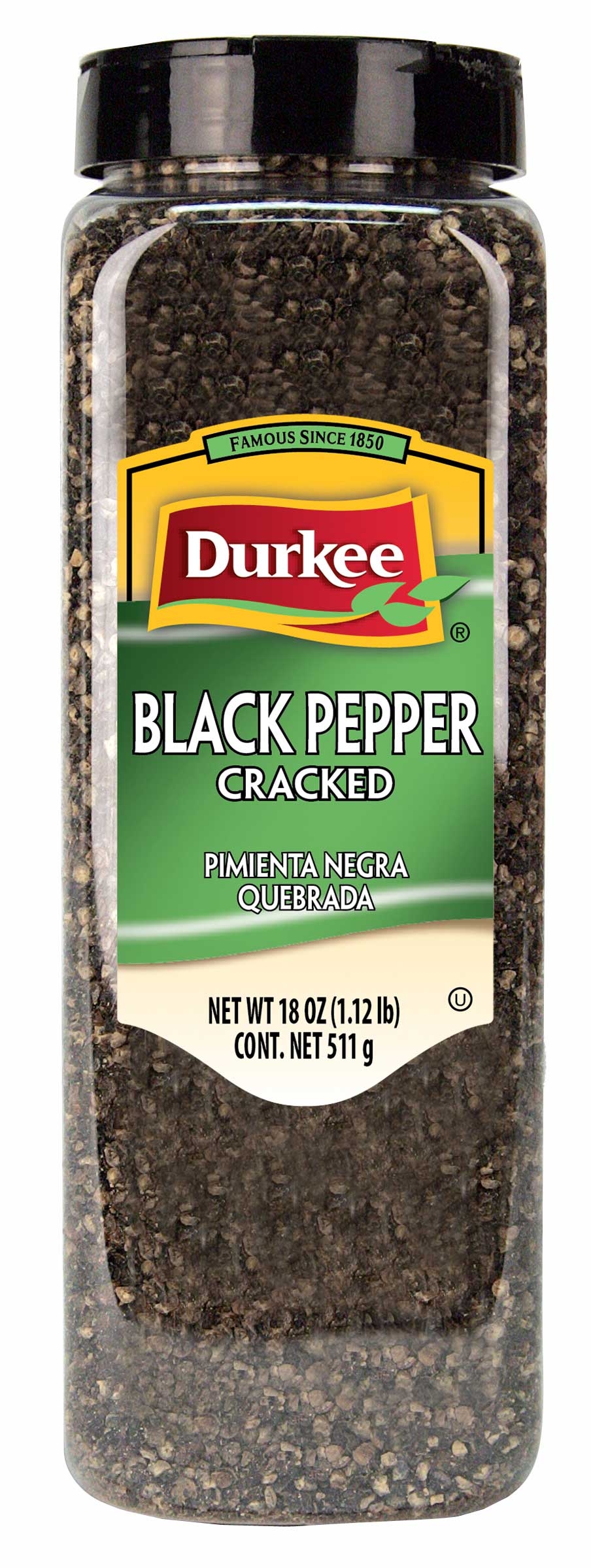 Durkee Black Cracked Peppers - 18 oz. container, 6 per case