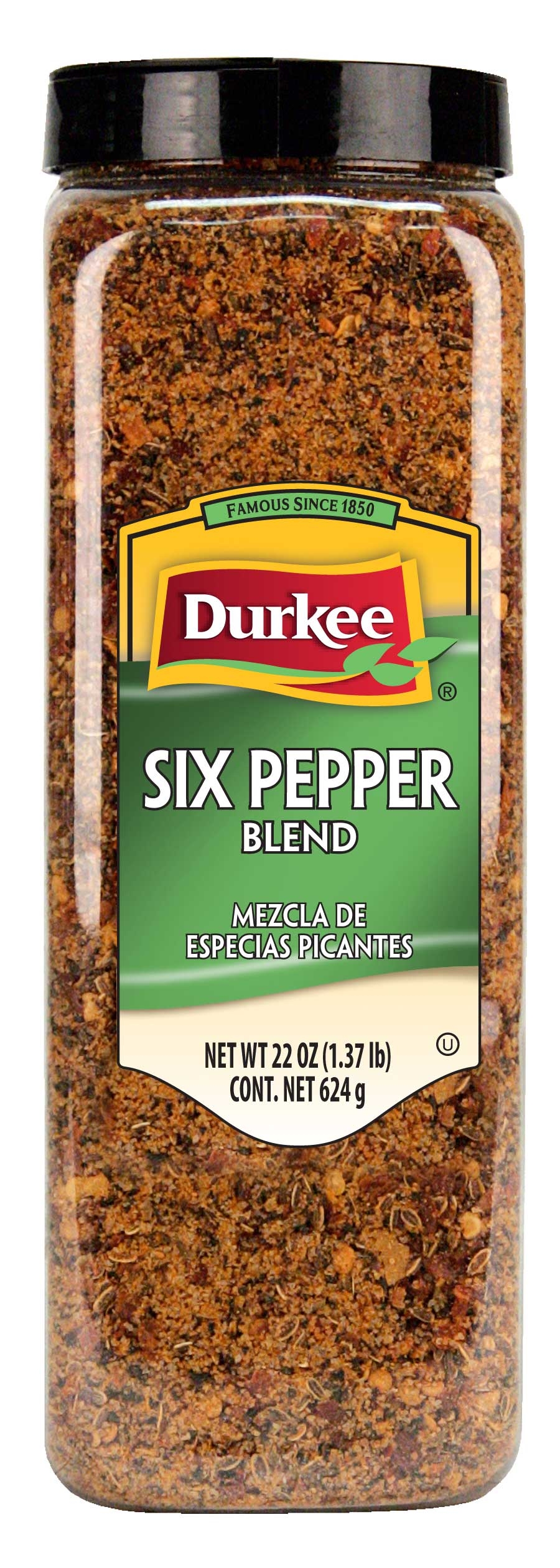 Durkee Six Pepper Blend - 22 oz. container, 6 per case
