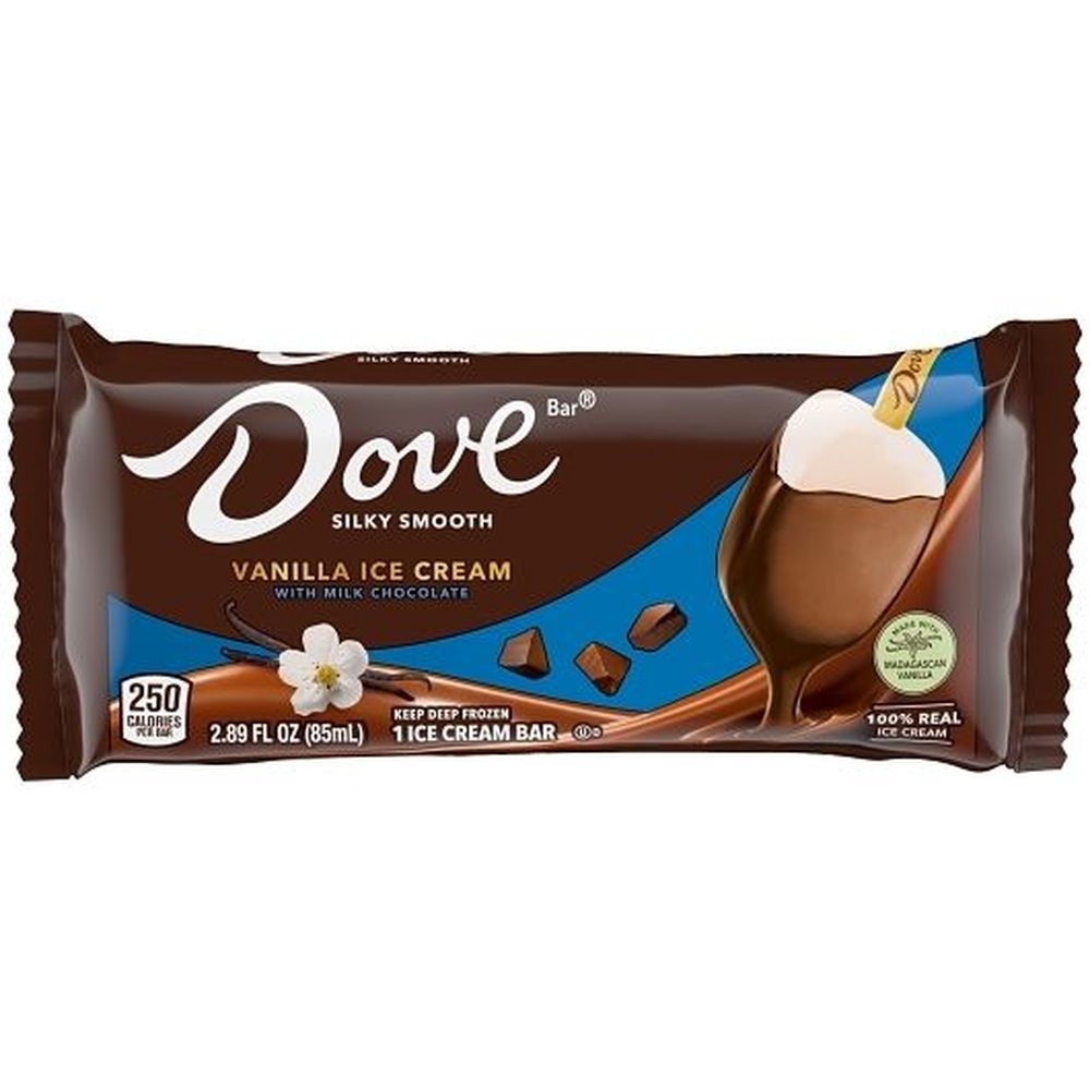Dove Vanilla with Milk Chocolate Ice Cream Bar, 2.89 Fluid Ounce - 12 per case