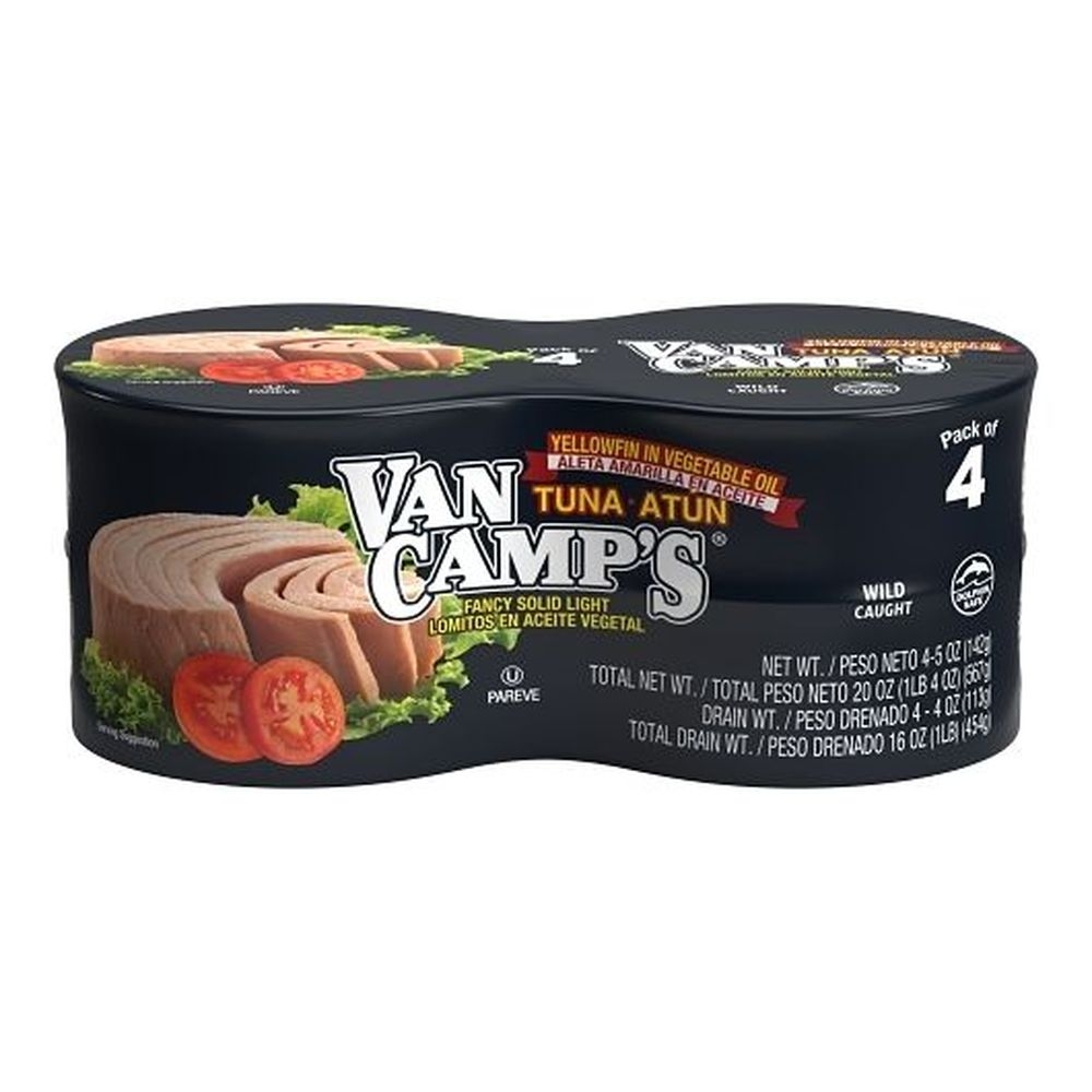 Van Camps Solid Light Tuna in Oil, 20 Ounce -- 6 per case
