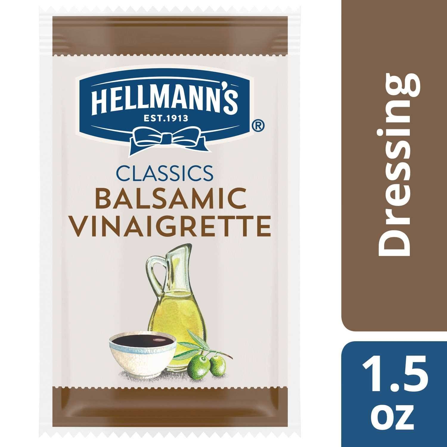Hellmann's Classics Balsamic Vinaigrette Salad Dressing Portion Control Sachets, 1.5 ounce -- 102 per case