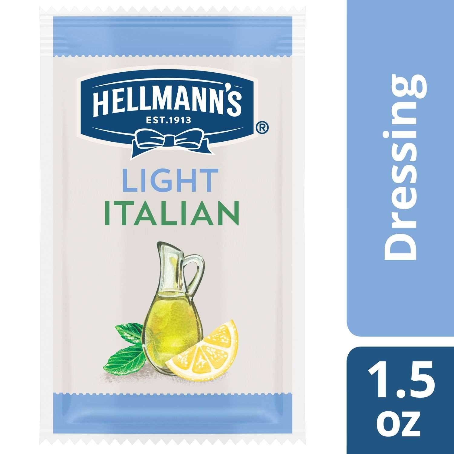 Hellmann's Salad Dressing Portion Control Sachets Light Italian 1.5 oz, Pack of 102