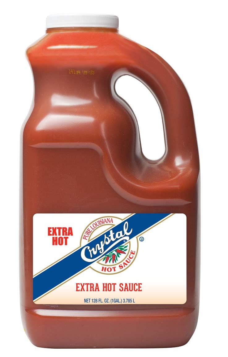 Baumer Foods Plastic Crystal Extra Hot Sauce, 1 Gallon -- 4 Per Case.