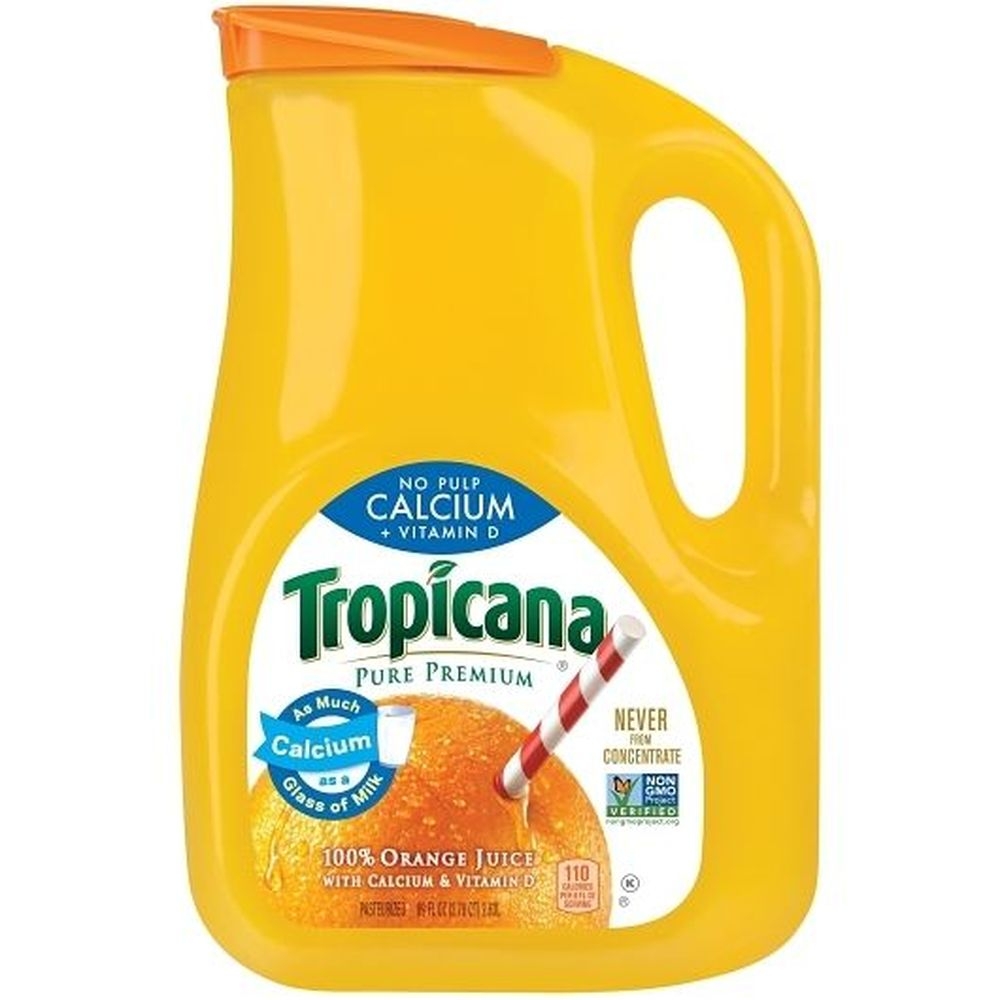Tropicana Pure Premium No Pulp 100 Percent Orange Juice, 89 Fluid Ounce -- 6 per case