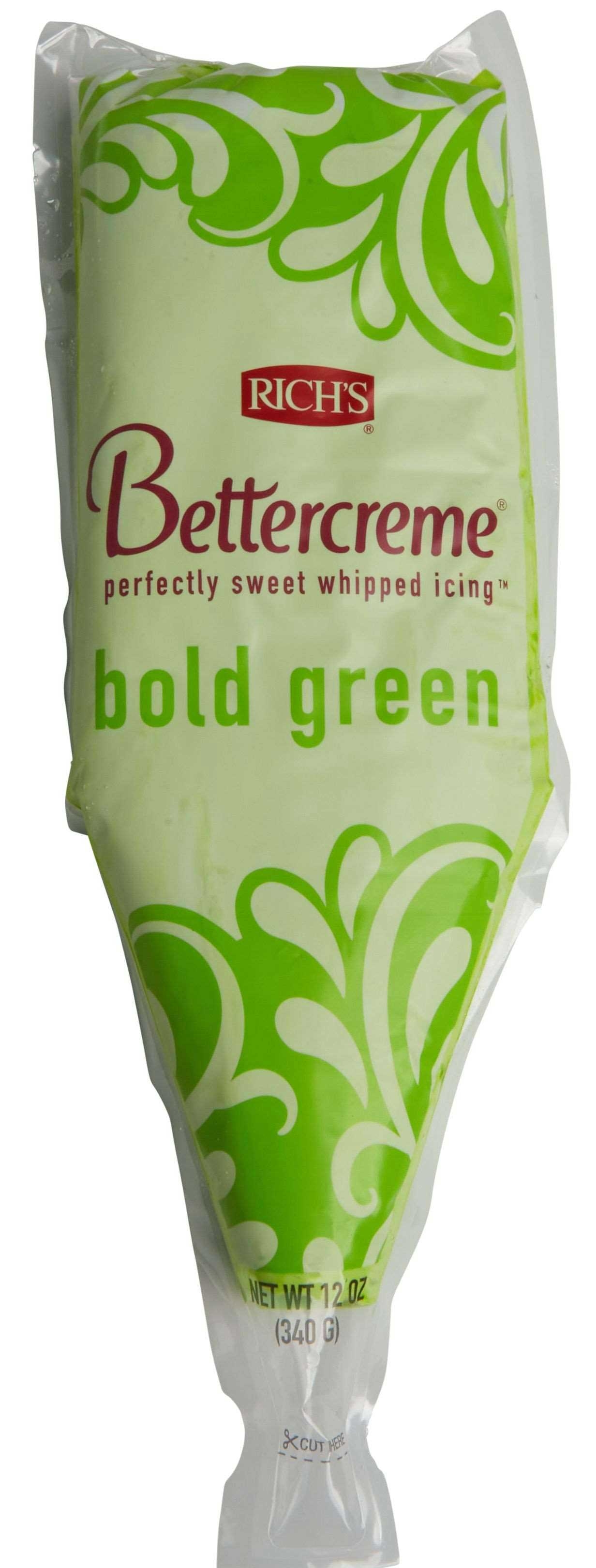 Rich Bold Green Bettercreme Perfectly Sweet Whipped Icing, 0.75 Pound Bag -- 15 per case