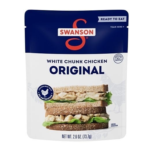 Swanson Fully Cooked White Chunks Chicken, 2.6 Ounce -- 12 per case