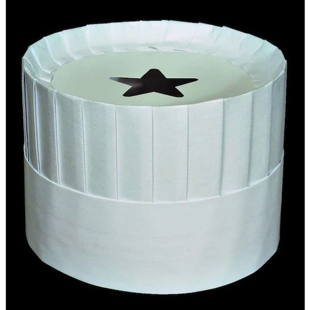 Disco 7 Inch Pleated Style Chef Hat, 12 Count