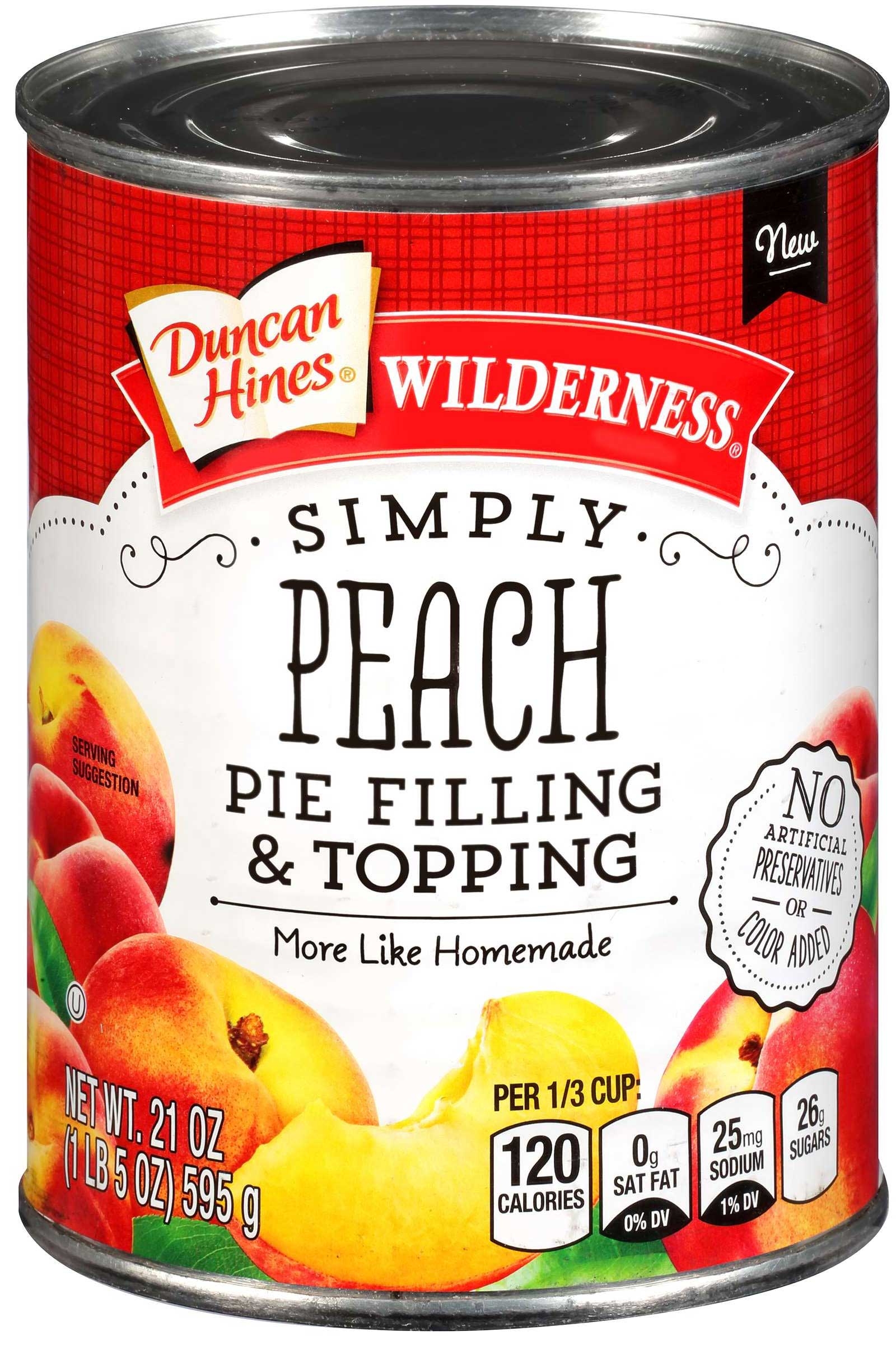 Wilderness Duncan Hines Simply Peach Pie Filling and Topping, 21 Ounce -- 8 per case.