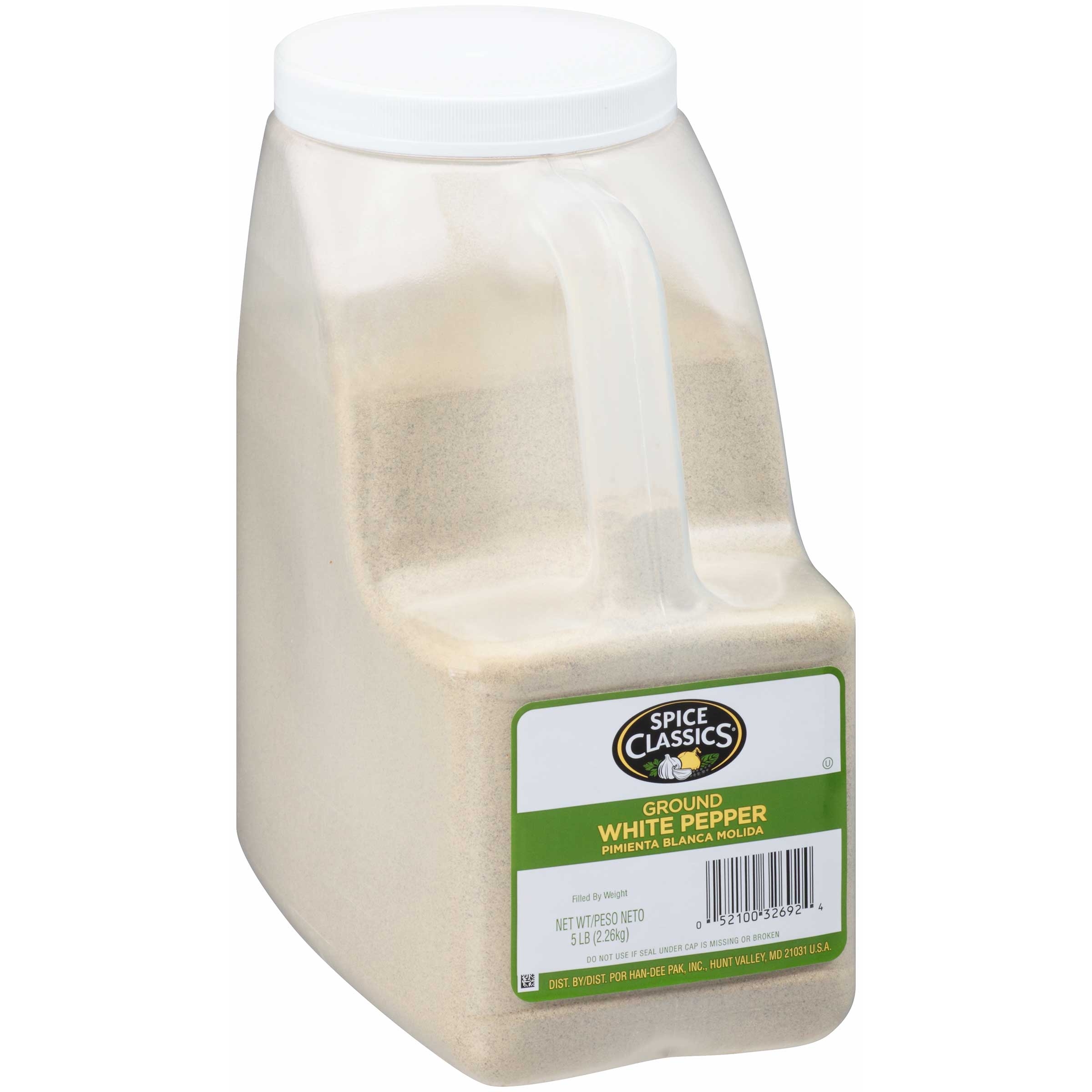 Spice Classics Ground White Pepper - 5 lb. container, 3 per case