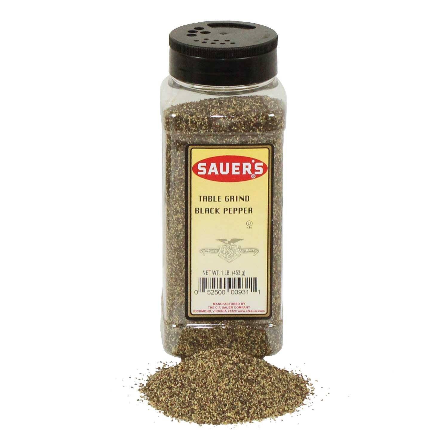 C.F. Sauer Foods Table Ground Black Pepper, 1 Pound -- 6 per case.