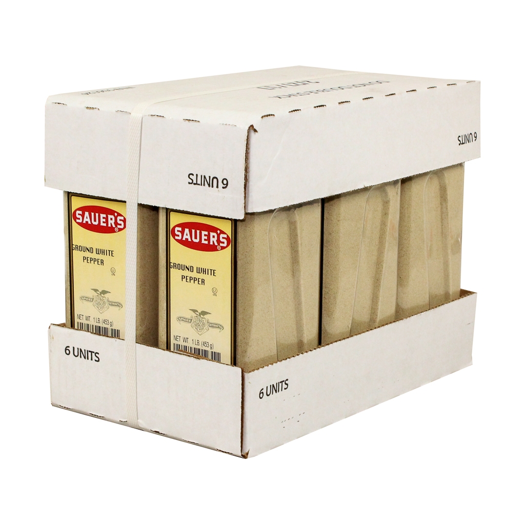 C.F. Sauer Foods White Ground Pepper, 1 Pound -- 6 per case.