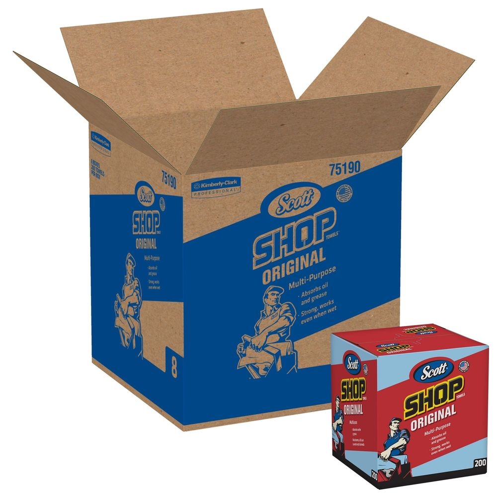 Scott Blue Original Shop Towel, 200 count -- 8 per case