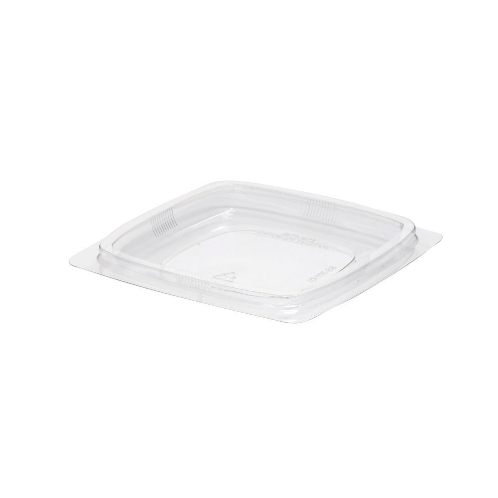 WNA Par Pack PETE Thermoform Clear Dome Lid for Small Square Bowl -- 500 per case.