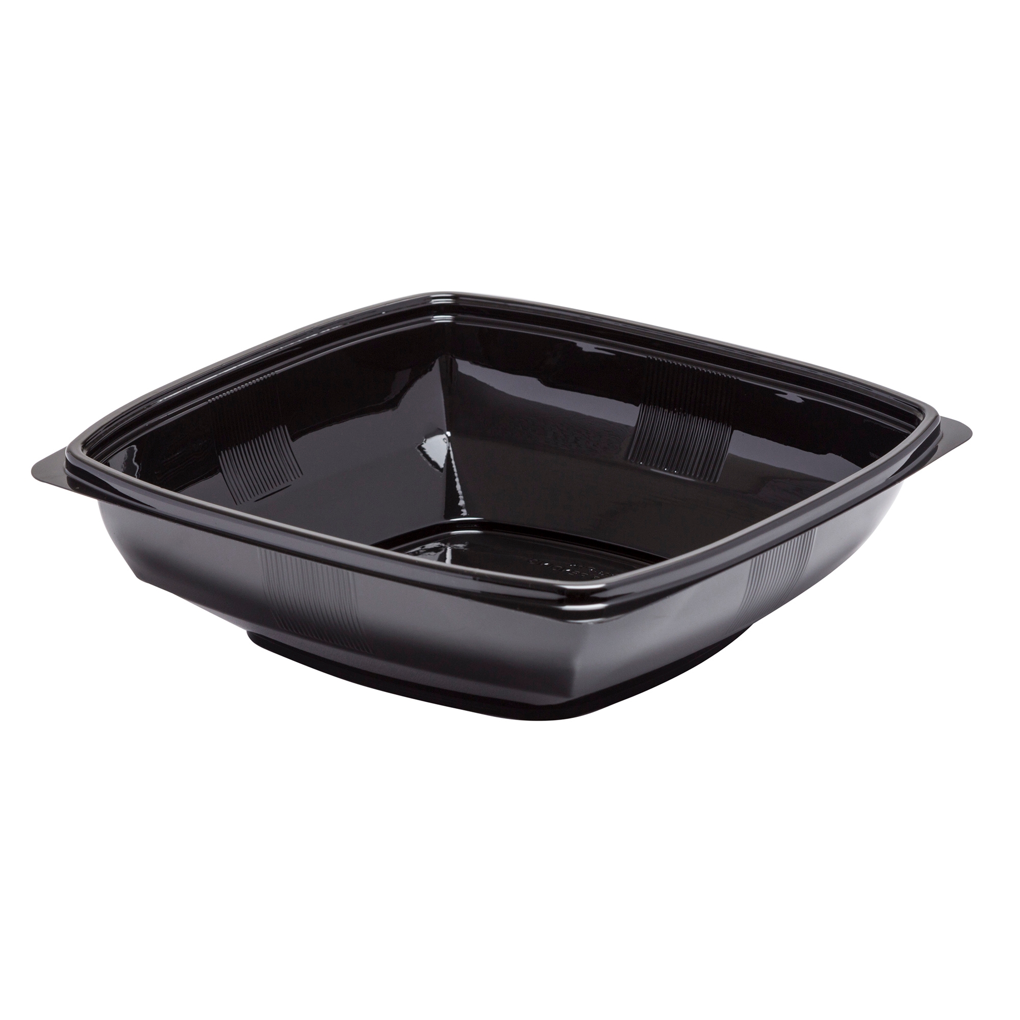WNA Par Pack PETE Thermoform Black Medium Square Bowl, 32 Ounce -- 300 per case.