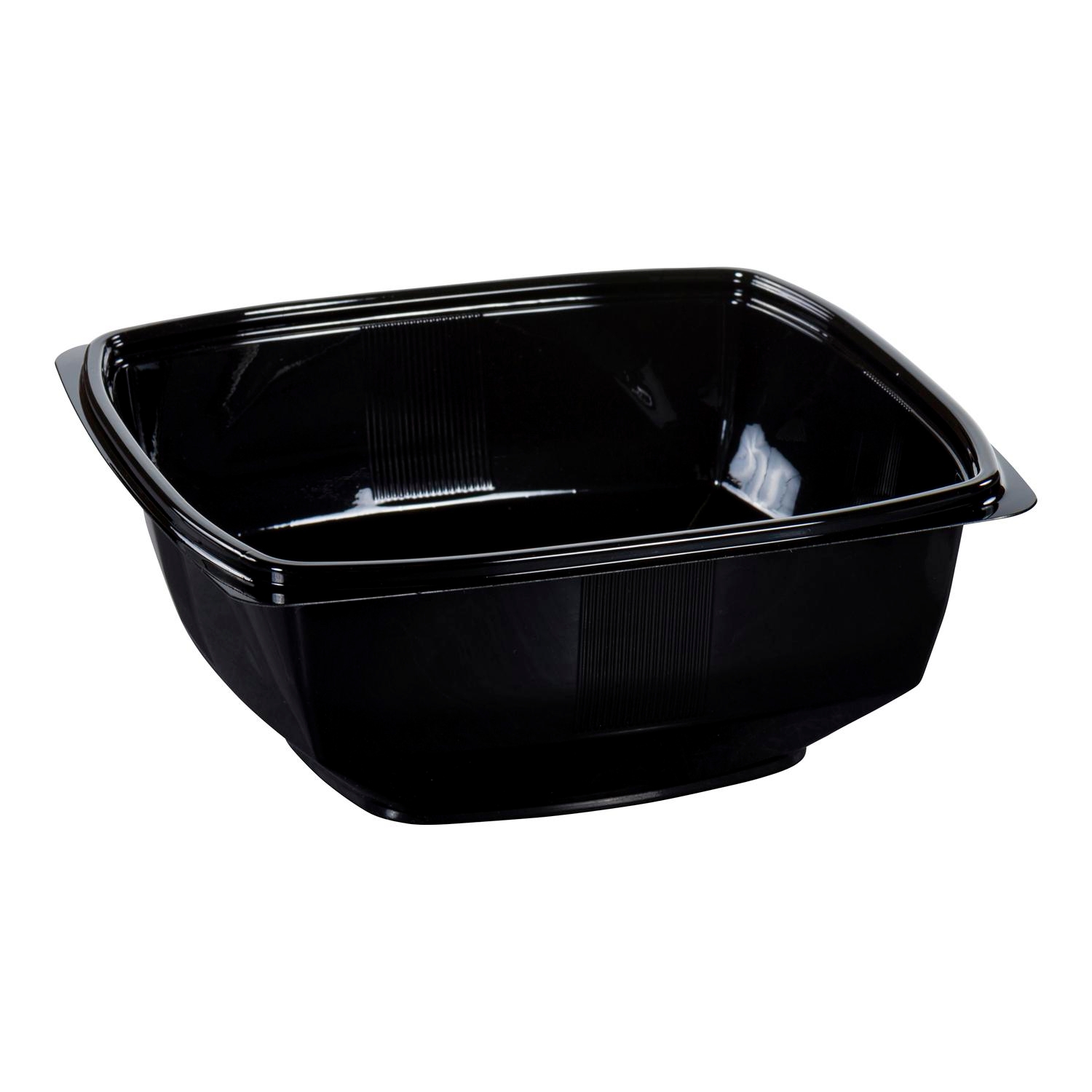 WNA Par Pack PETE Thermoform Black Medium Square Bowl, 48 Ounce -- 300 per case.