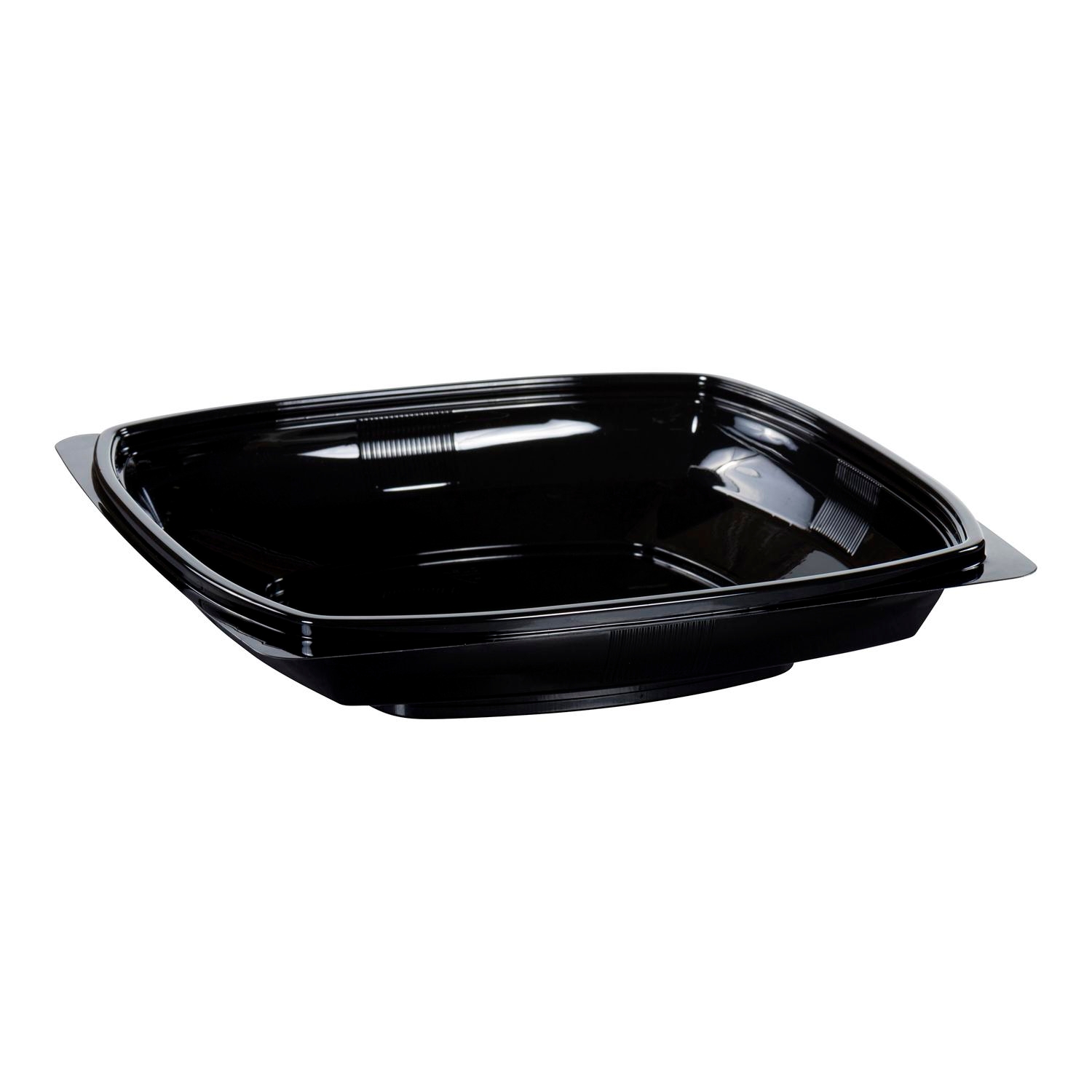 WNA Par Pack PETE Thermoform Black Large Square Bowl, 32 Ounce -- 150 per case.