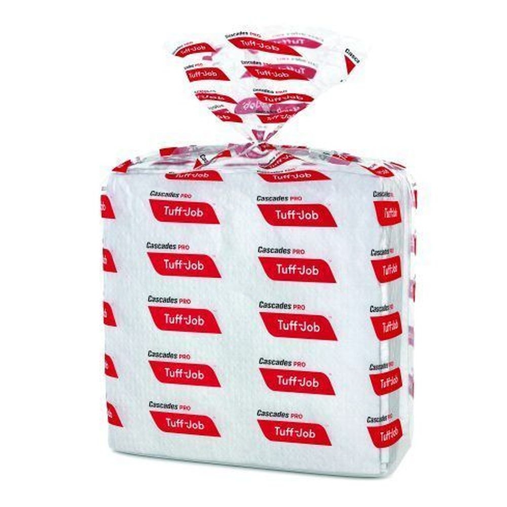 Cascades PRO Tuff-Job 12 x 13 inch Quarter Fold White DRC Medium Weight Wiper -- 1080 per case.